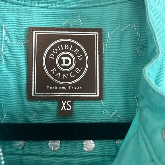 Double D Ranch Embroidered Studded Turquoise Jacket Blazer Western. Size XS - Picture 7 of 16